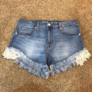 High Rise Jean Shorts super stretch